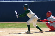 Austin Alder shows the bunt