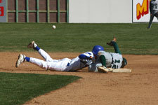 Brock manages to hold the runner at second