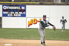 Brock throws to first for the out