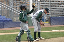 Mound action before bottom of inning