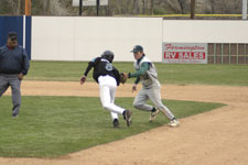 Brock applies the tag