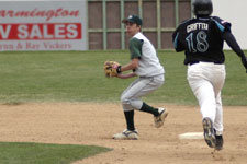 Cam Lunt turns the double play