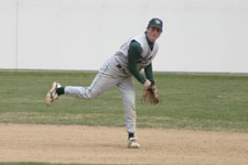 Brock Brimhall throws towards first