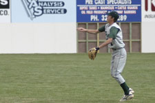 Cam Lunt throws to second base