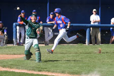 Josh Beasley ends the inning with a throw to first