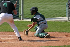 Josh Beasley with the stop behind the plate