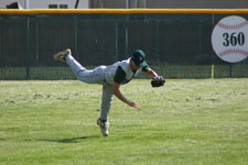 Spencer throws from outfield